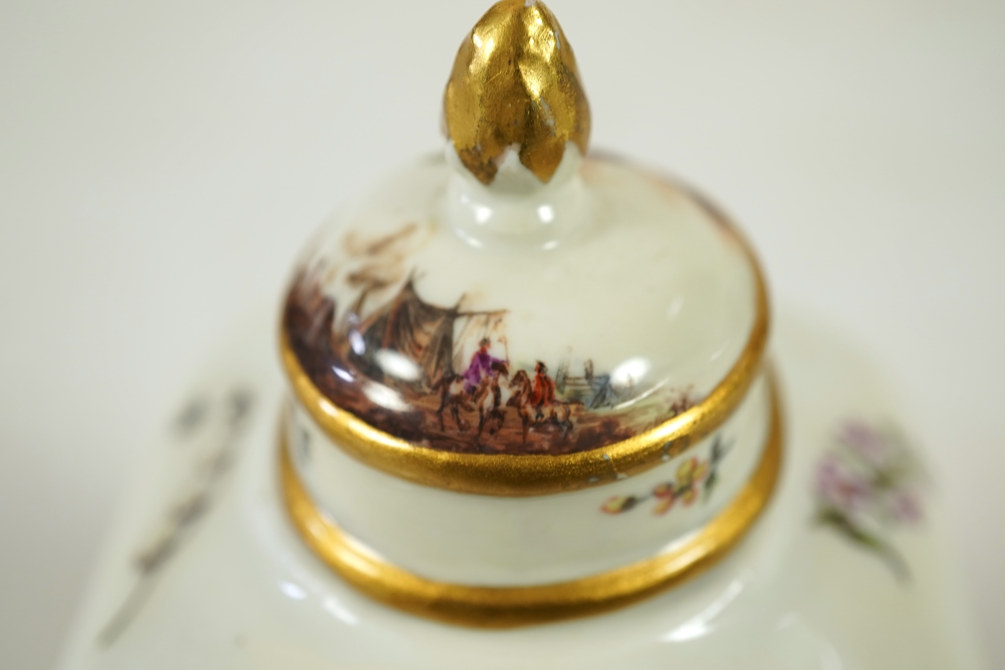 A Meissen tea caddy and domed cover, c.1740